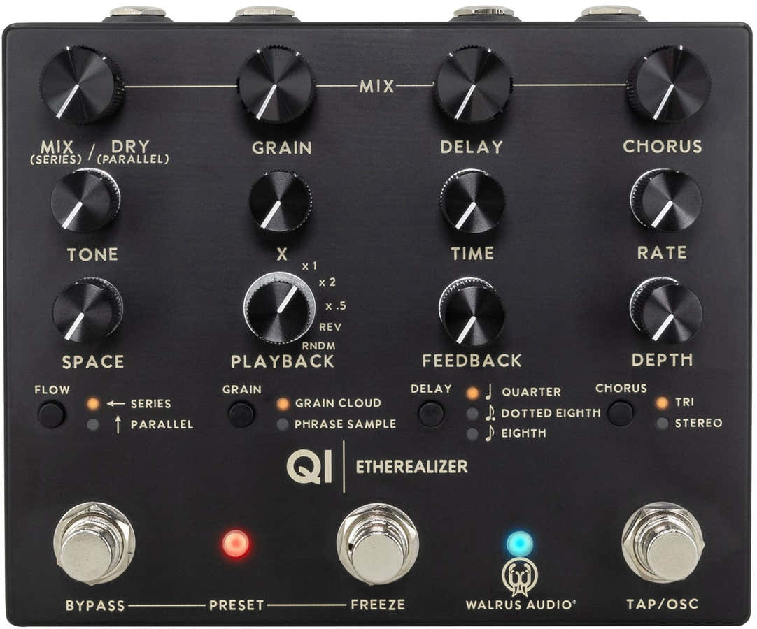 Qi Etherealizer Nero - Effetto granulare di riverbero, delay e chorus