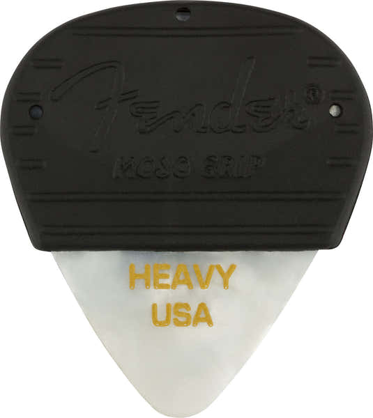 Fender Mojo Grip Plettri in celluloide pesanti Confezione da 3 White Moto