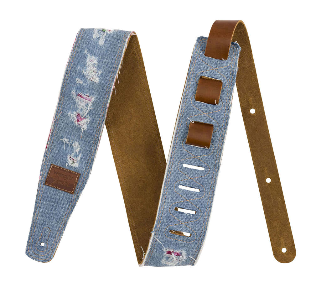 x Wrangler tracolla in denim effetto usato indaco