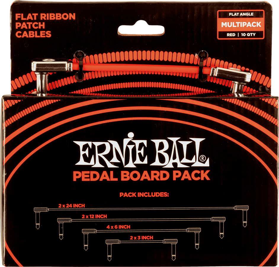 Pack per pedaliera - 10 patch in 4 lunghezze assortite - angolo sottile e piatto - rosso