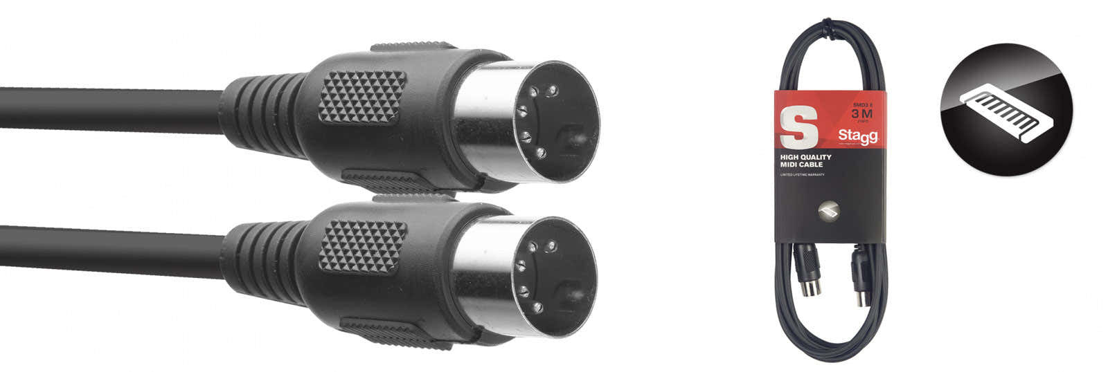 SMD3 E cavo MIDI DIN/DIN (M/M) 3 M connettori in plastica