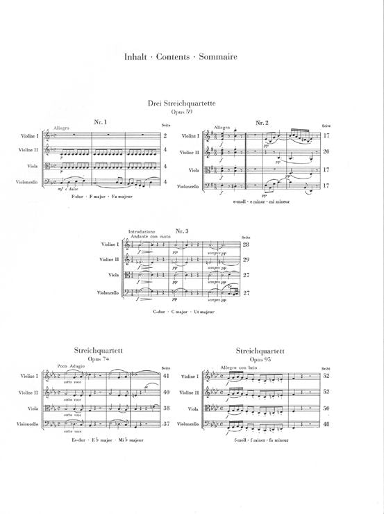 Beethoven L.V. - Quartetti d'archi Op. 59 74 95
