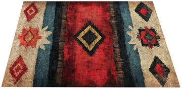 EART185-RED - Tappeto da Palco / Batteria Native American 1.85 x 1.60m Antiscivolo - Rosso