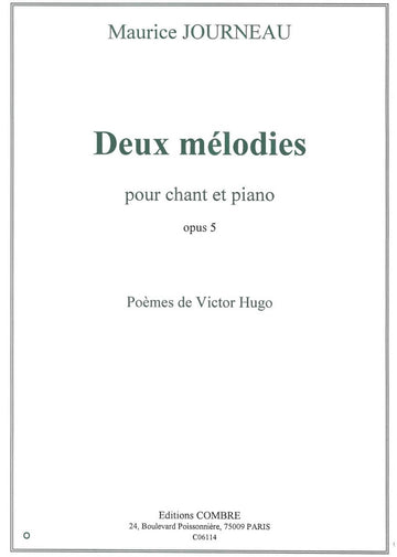 Journeau - 2 Mélodies Op. 5 - Soprano Ou Ténor et Piano