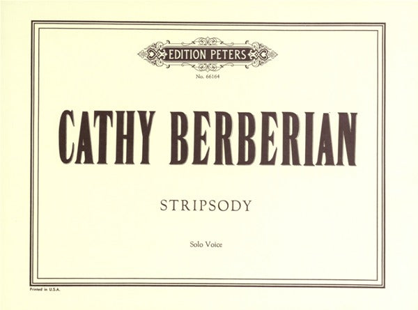 Edition Peters Berberian Cathy - Stripsody