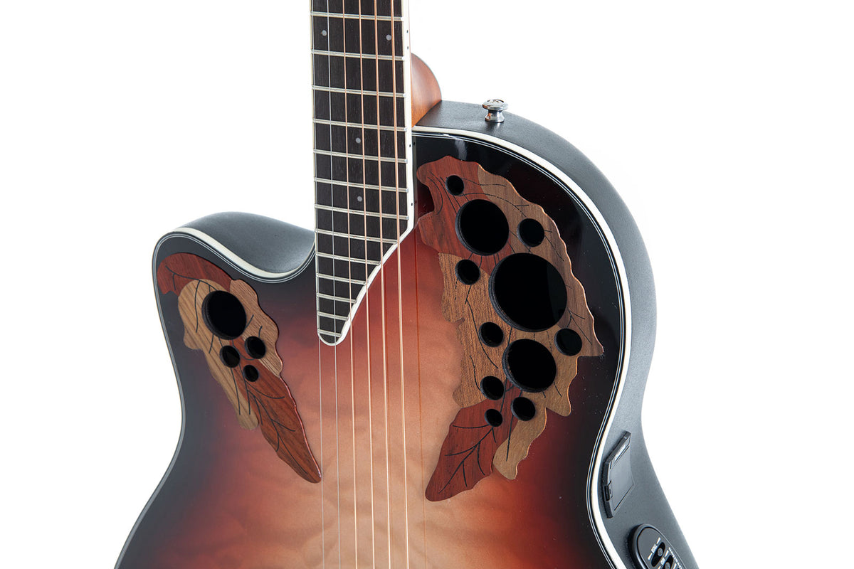 Chitarre Elettroacustiche Celebrity Elite Plus Mid Cutaway Lefthand Ruby Burst