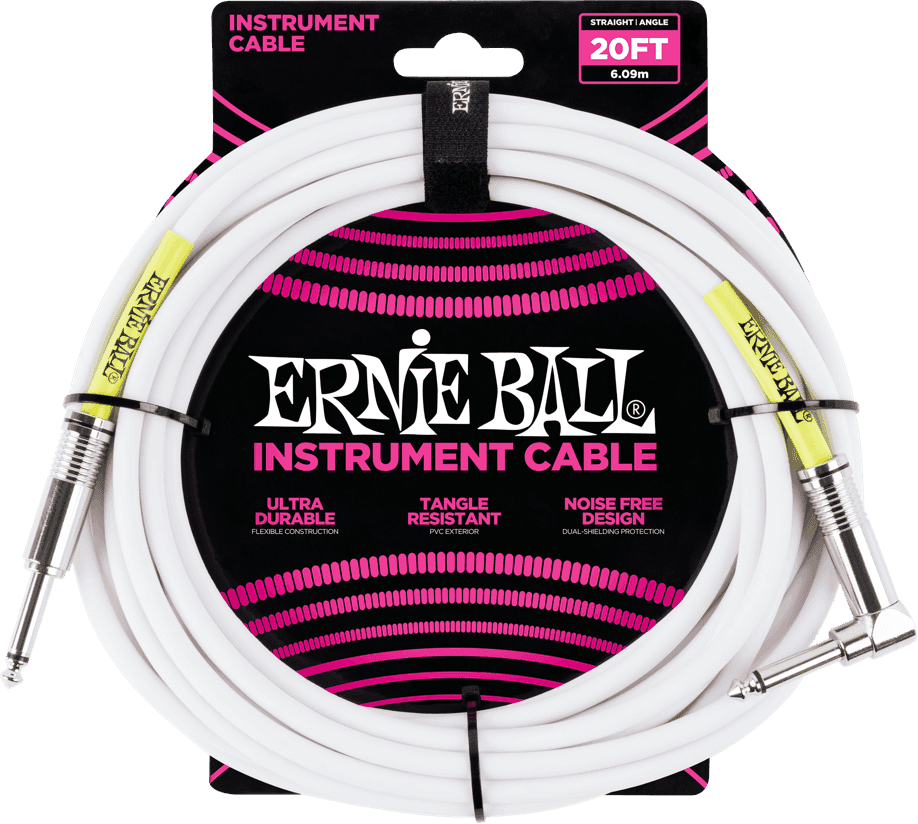 Cavi Strumento Classic Jack/Jack Angolato 6M Bianco