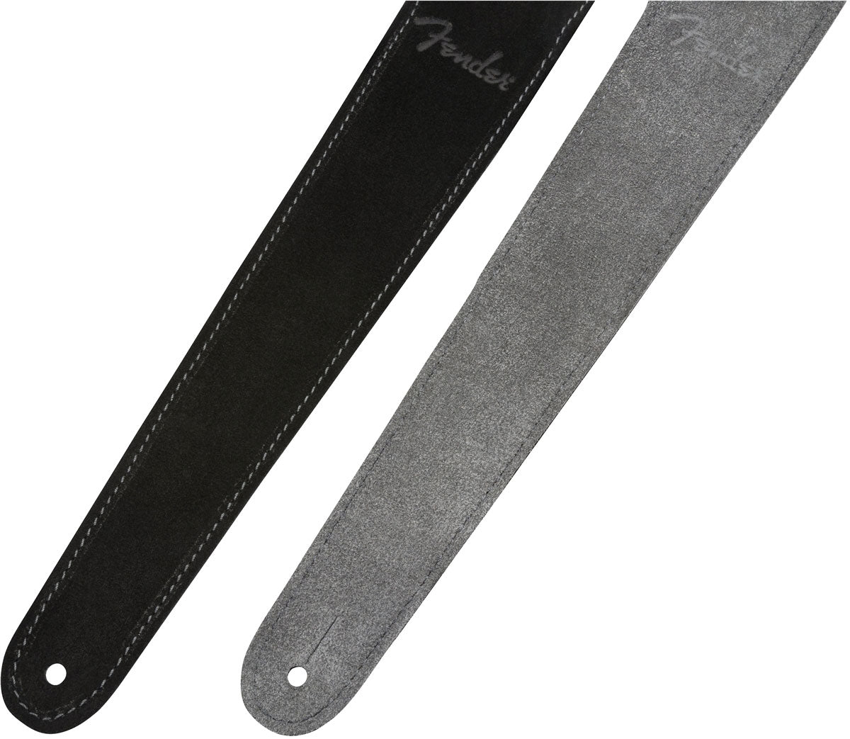2" Tracolla in camoscio nera/grigia reversibile