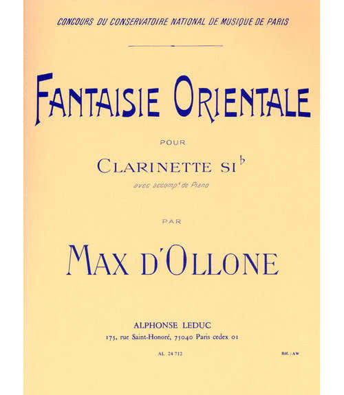 OLLONE MAX (D') - FANTASIA ORIENTALE - CLARINETTO E PIANOFORTE