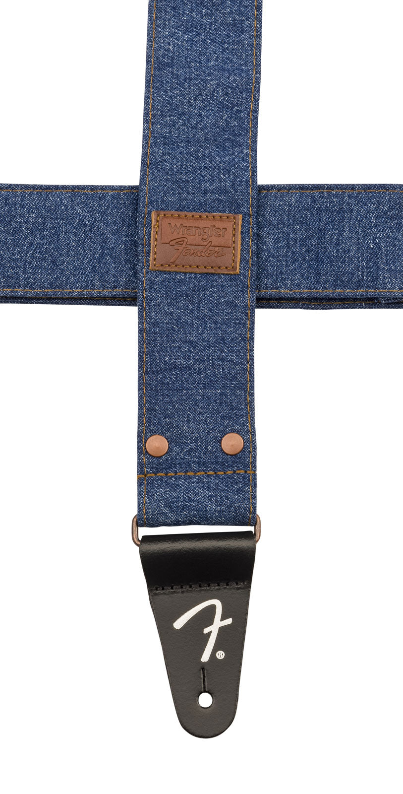x Wrangler tracolla in denim con borchie indaco