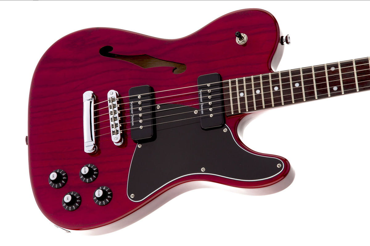 Telecaster JA-90 Thinline Signature Jim Adkins LRL Rosso cremisi trasparente