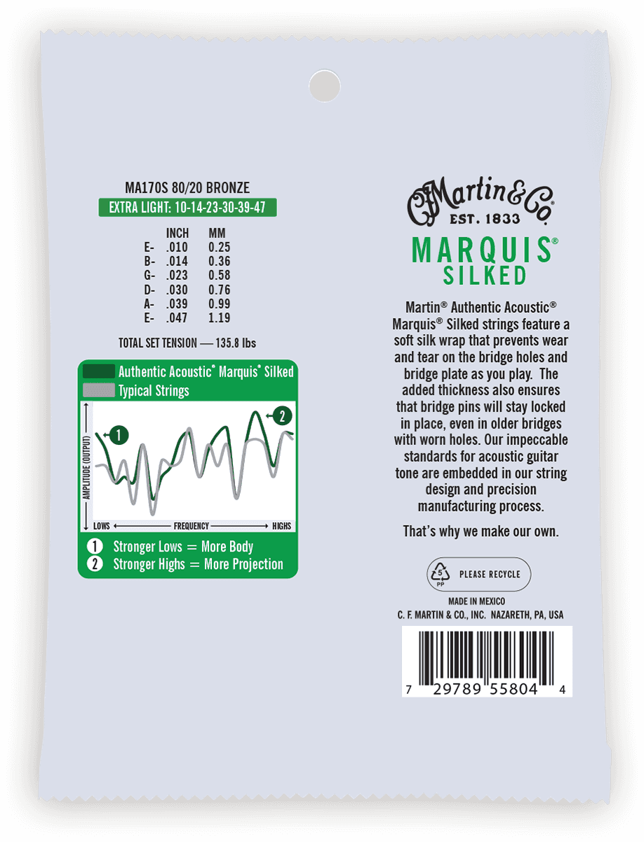 MA170S AUTHENTIC SILKED EXTRA LIGHT 80/20 BRONZE EX. LIGHT 10-14-23-30-39-47