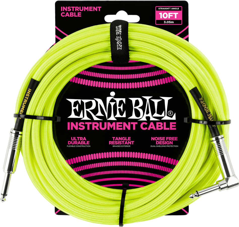 Cavi per Strumento Guaina Intrecciata Jack/jack Angolato 3M Giallo Fluorescente