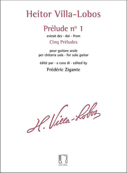 VILLA-lobos Heitor - Prelude N° 1 Extrait Des Cinq Preludes Guitare