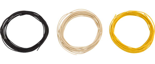 Pure Vintage Cavo rivestito in tessuto 22 AWG 15" Nero Bianco Giallo