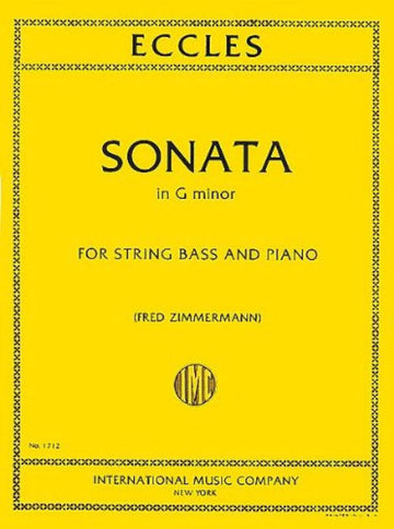 Eccles Henry - Sonate En Sol Mineur - Contrebasse Piano