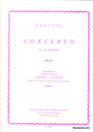 Haendel G. F./lafosse - Concerto in Fa minore - Trombone e Pianoforte