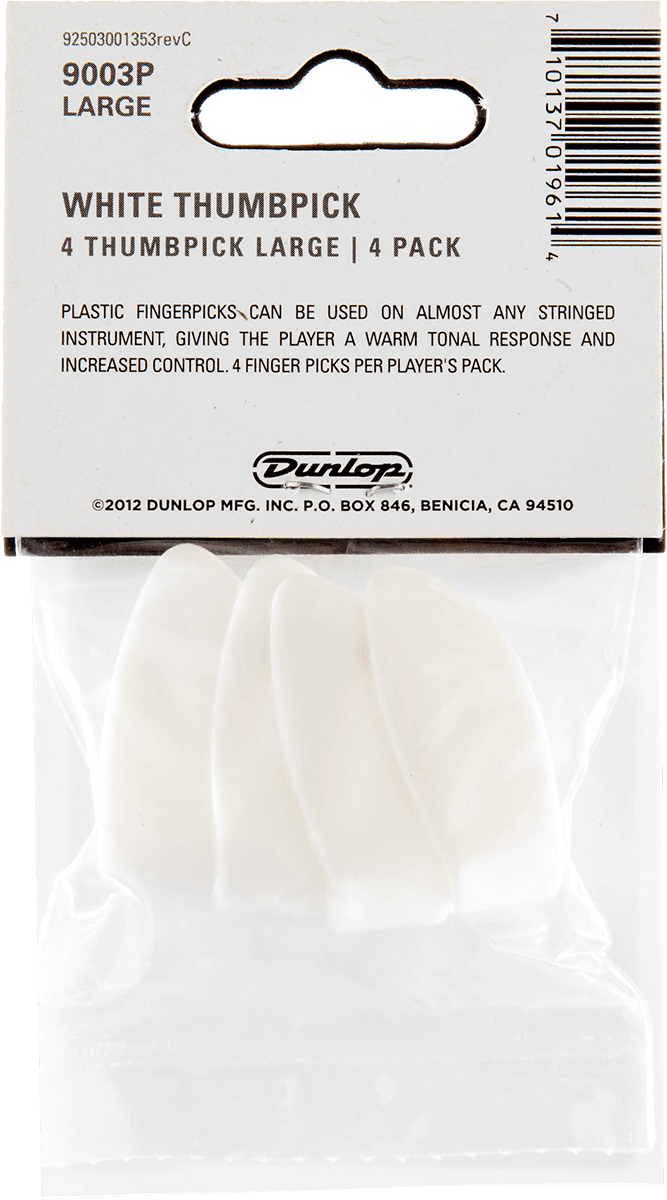 4 x Thumbpick White Large