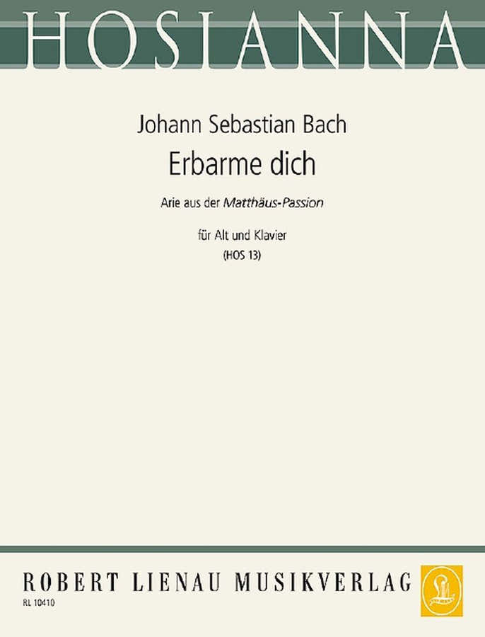 Bach J.S. - Abbi pietà (Passione secondo Matteo) - Contralto e pianoforte