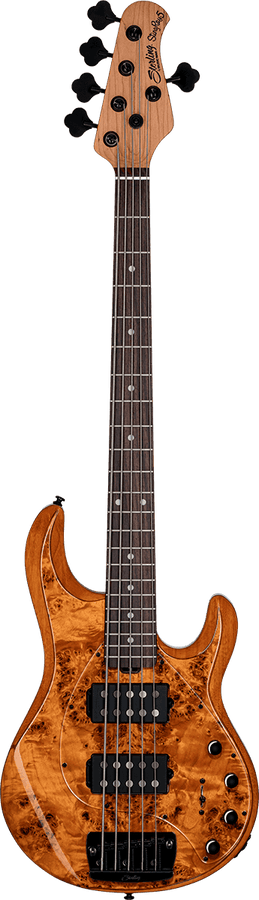 Basso elettrico Stingray 5 corde HH top in Radica di Pioppo