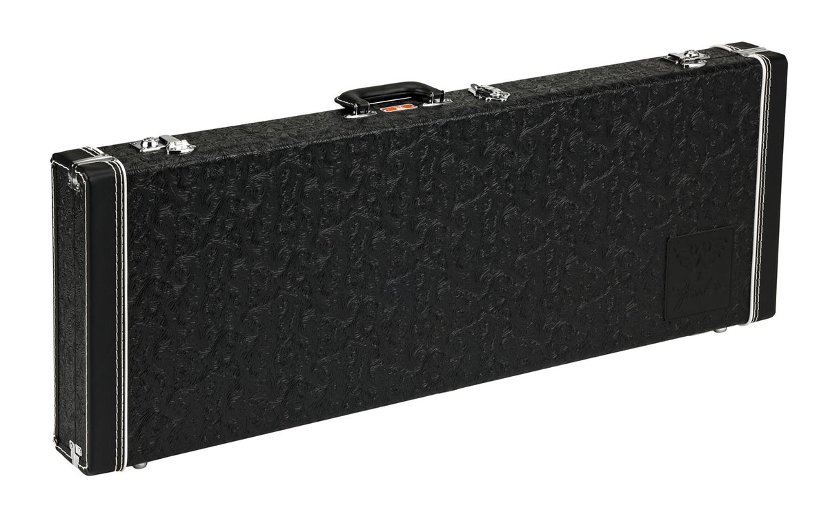 Custodia Waylon Jennings Strat-Tele in Pelle Nera Lavorata