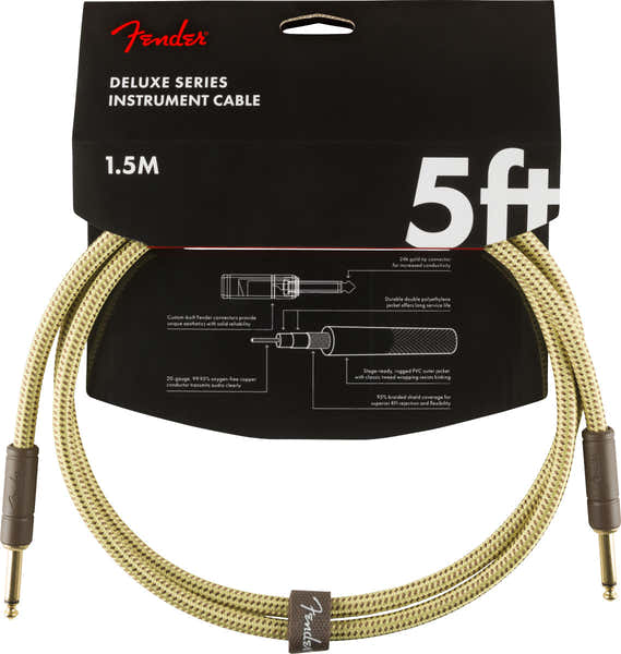 Fender DELUXE INSTRUMENTS CABLE STRAIGHT/STRAIGHT 5' TWEED