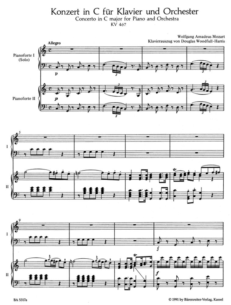 Mozart W.a. - Concerto N°21 In Do Maggiore Per Pianoforte E Orchestra KV467 - Riduzione Pianoforte