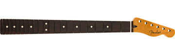 Manico Tele Fat in acero tostato satinato, 22 Medium Jumbo, 9.5, RW, profilo a U