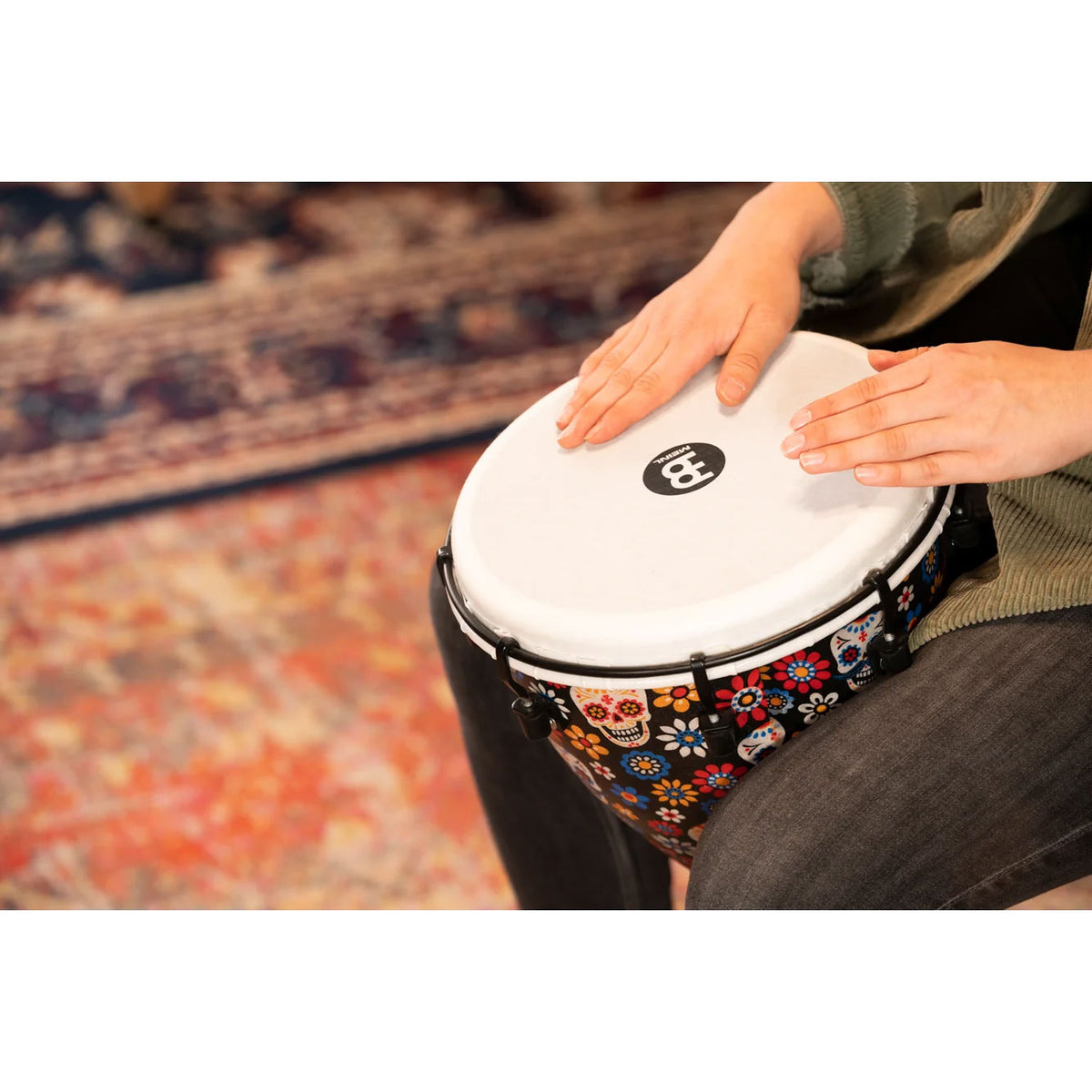 PERCUSSION 10" ALPINE SERIES DJEMBE SYNTHETIC HEAD DAY OF THE DEAD