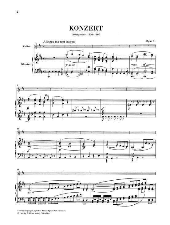 Beethoven L.V. - Concerto in re maggiore Op. 61 per violino e orchestra