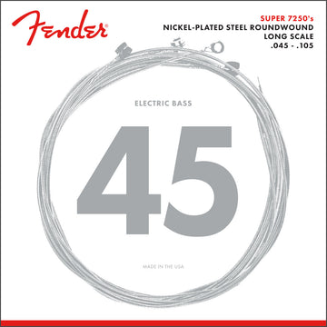 7250 Corde per basso, acciaio nichelato, scala lunga, 7250M .045-.105 scalature, (4)
