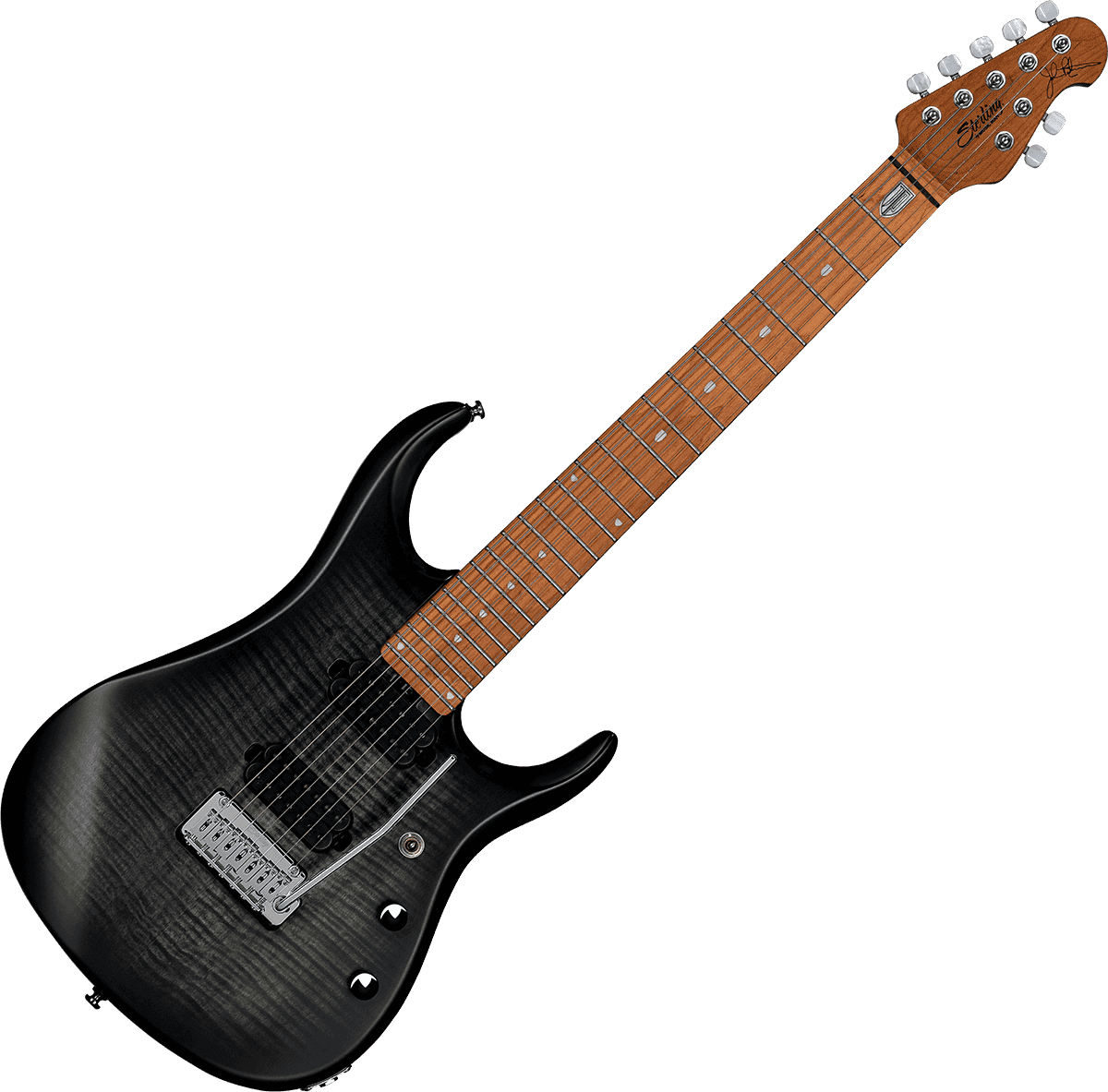 JP15 7 Top in acero fiammato Trans Black Satin