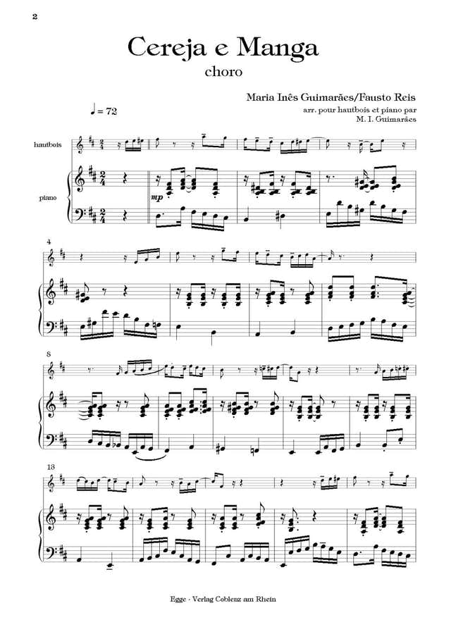 Guimaraes M. I. – Cereja e Manga – Oboe e pianoforte