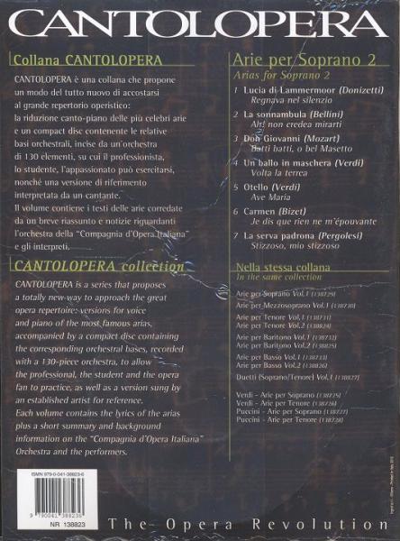 CANTOLOPERA: ARIE PER SOPRANO VOL 2 + CD - CHANT ET PIANO