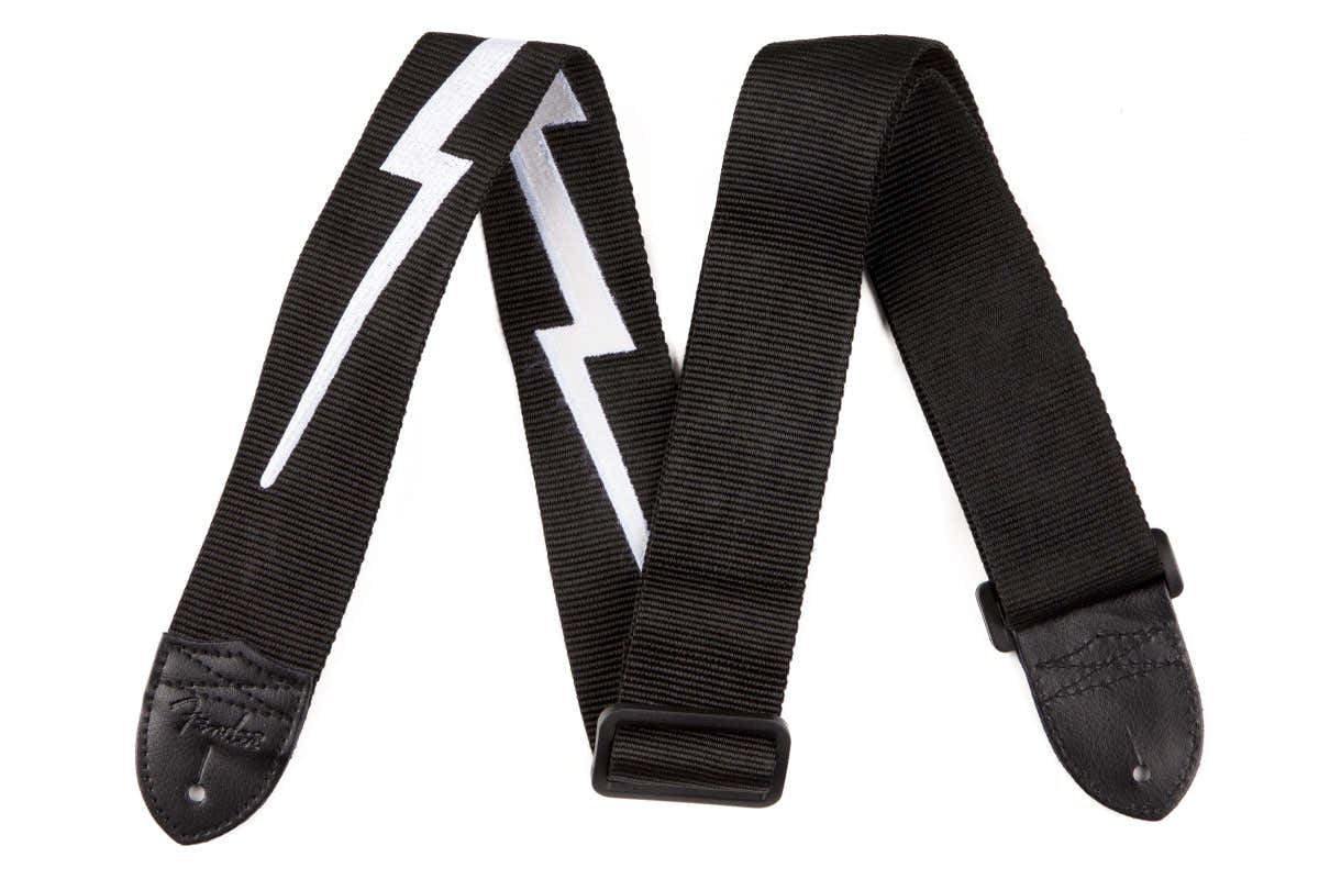 2" Tracolla in nylon con fulmine Nera