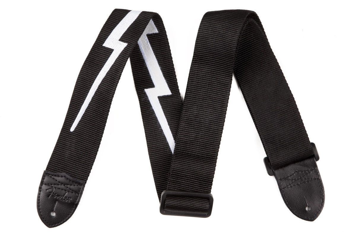 2" Tracolla in nylon con fulmine Nera