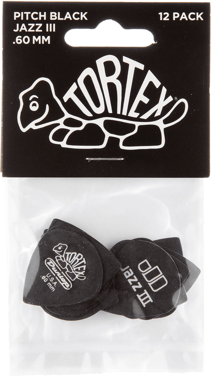 12 x 0,60mm Tortex Pitch Black Jazz III