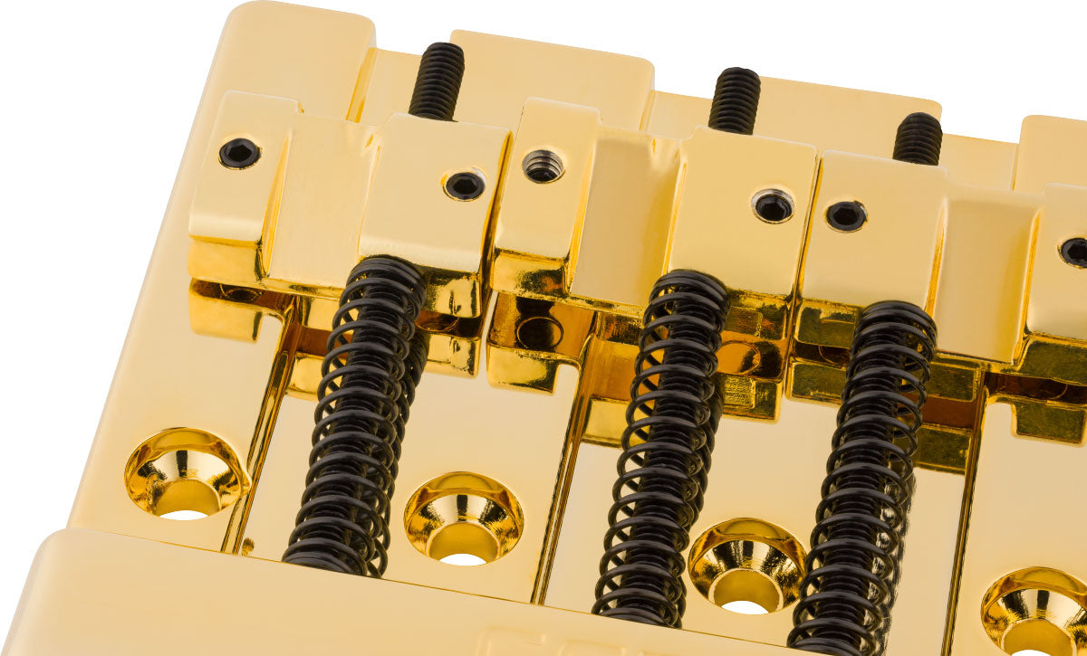 Fender Gruppo ponte per basso a 4 corde HiMass con sellette in ottone Oro
