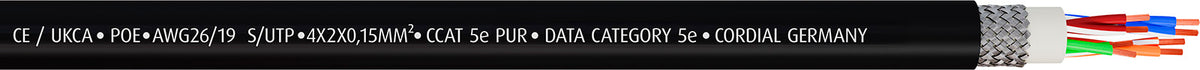 CORDIAL CAT 5E - S/UTP connettori NE8MXB1 / HIROSE RJ45 / avvolgicavo 50 m