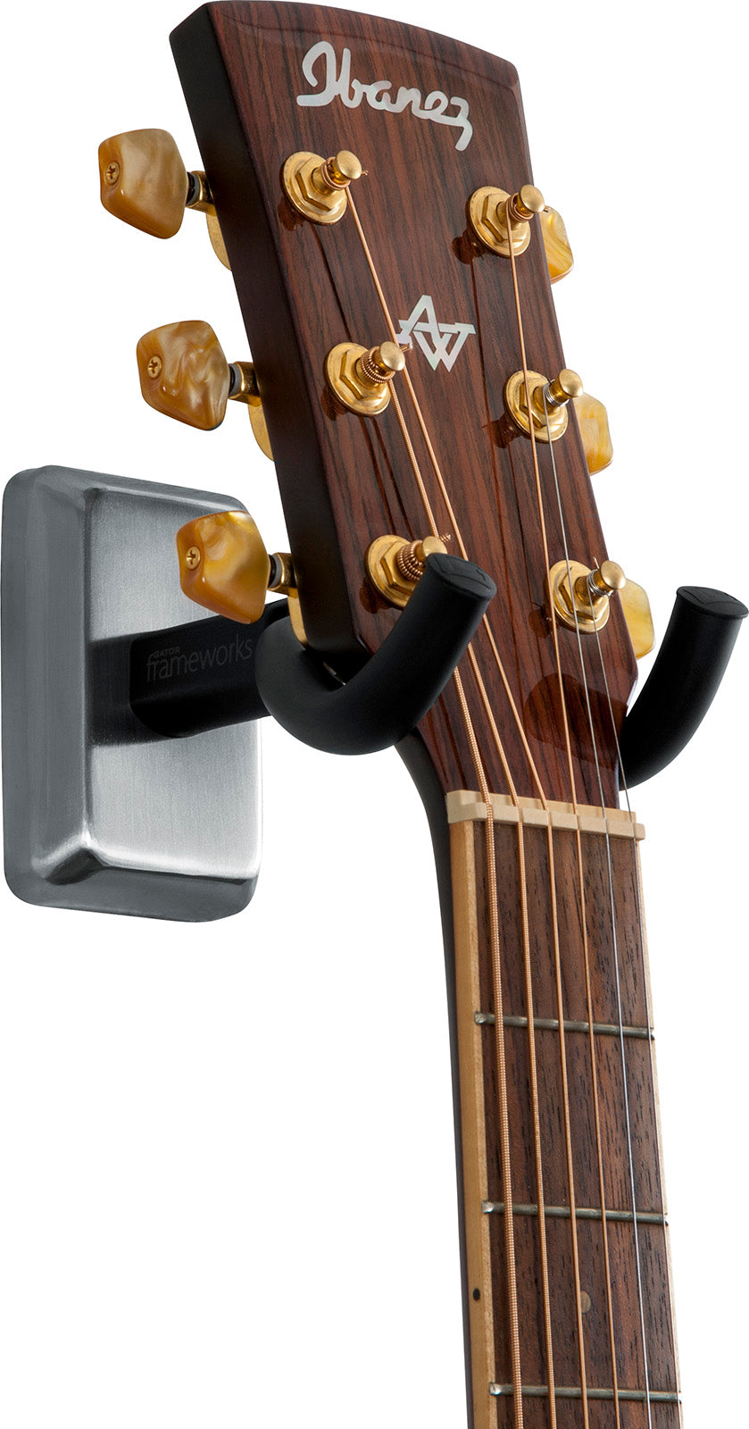 Supporto da parete per chitarra piastra in cromo satinato