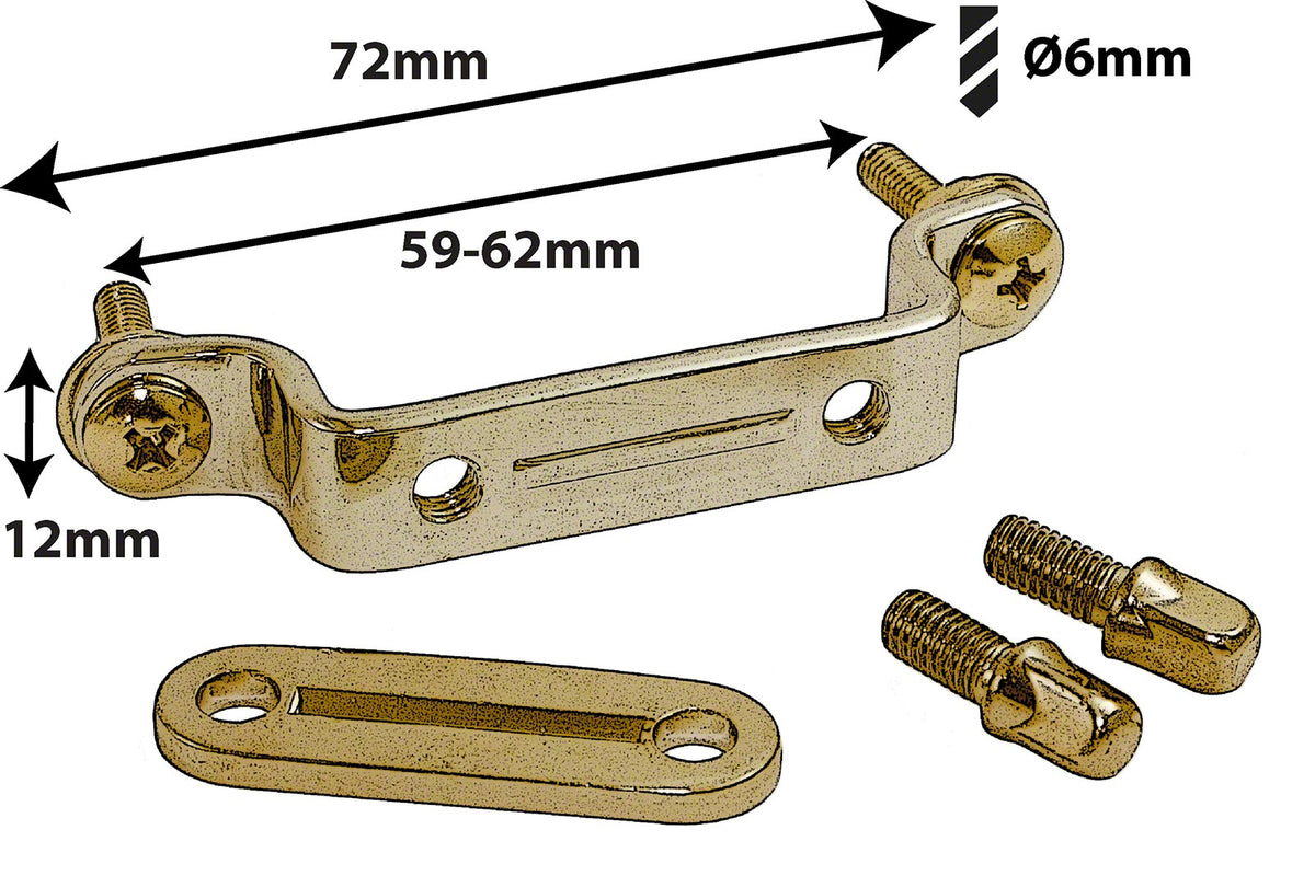 STOB2-BR Piastra di testa Tendicordiera Cordiera Ottone 59-62mm