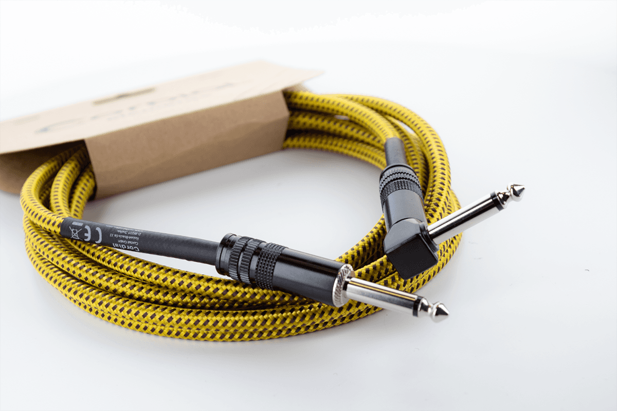 Cavo per Chitarra Jack Dritto /Angolato 3 M Tweed Giallo