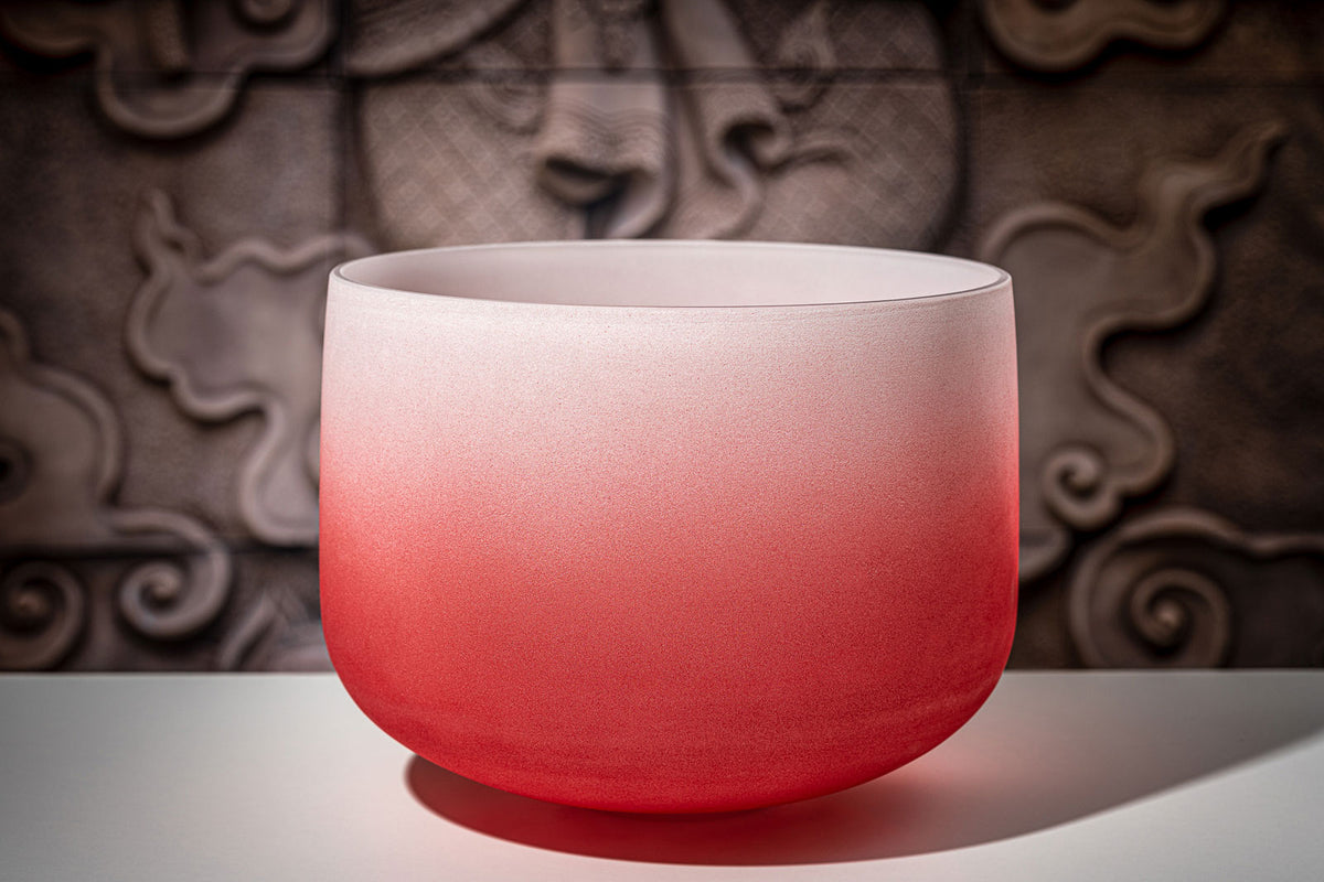 MEINL SONIC ENERGY CRYSTAL SINGING BOWL 14" COLOUR-FROSTED RED NOTE C4 ROOT CHAKRA