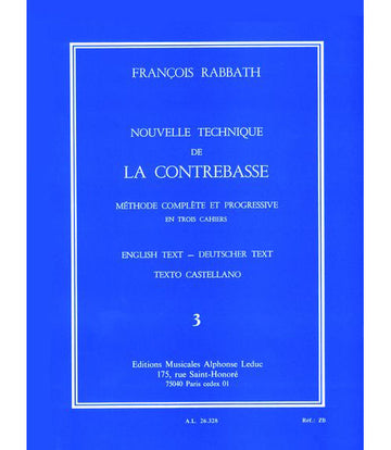 Rabbath Francois - Nouvelle Technique De La Contrebasse Vol.3