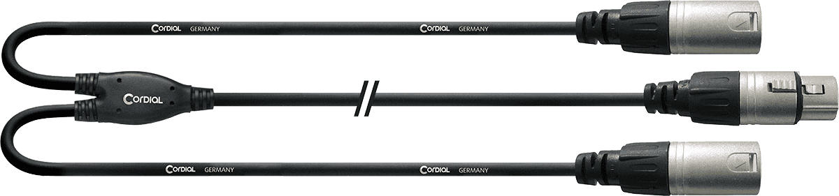 Cavo Y XLR Femmina/2 XLR Maschi 30 CM