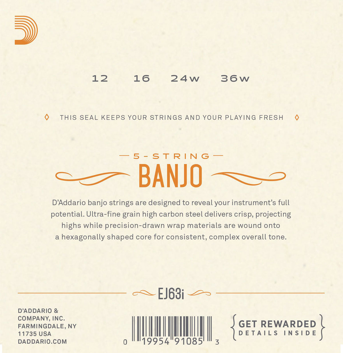 EJ63I Corde per Banjo Light Tenore Irlandese 12-36