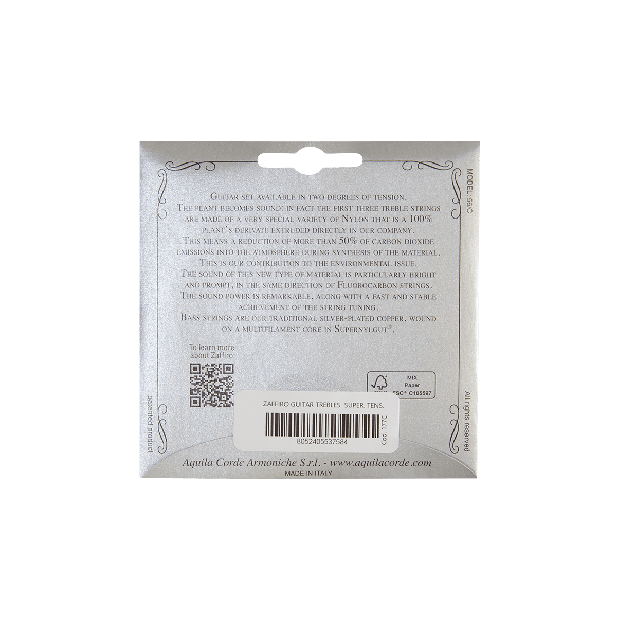 177C ZAFFIRO HIGH PULL STRING SET