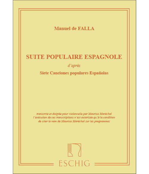 DE FALLA M. - Suite popolare spagnola - Violoncello e pianoforte