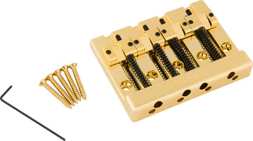 Fender Gruppo ponte per basso a 4 corde HiMass con sellette in ottone Oro