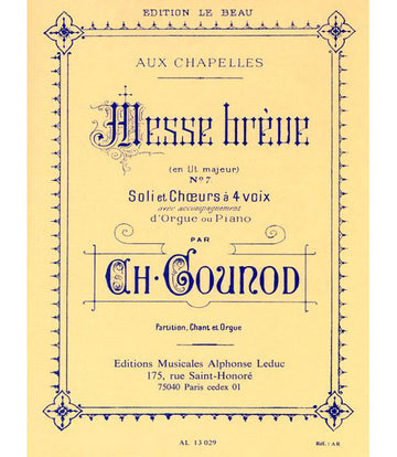 GOUNOD CHARLES - MESSA BREVE - CANTO/PIANOFORTE